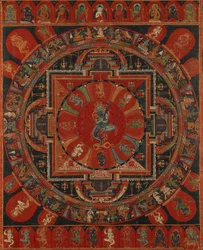 Negen-godheden Mandala van twee-armige Hevajra